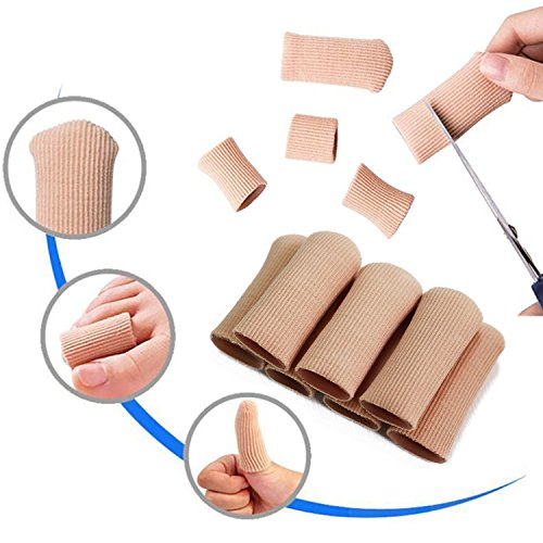 Protectores de manga de tela cerrados con forro de gel, previenen el desarrollo de maíz, callos y ampollas entre los dedos de los pies, suavizan y calman la piel (6 paquetes)