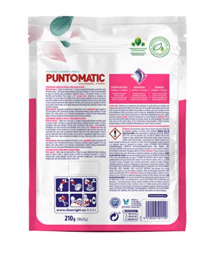 Puntomatic Cápsulas Tricámara - Detergente Lavadora para Ropa Blanca y de Color, Quitamanchas |10 lavados