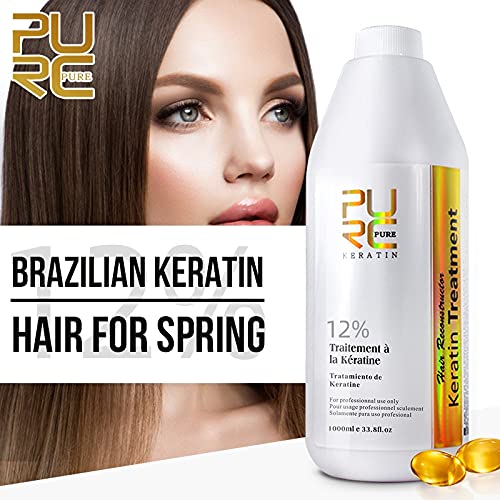 PURC 12% Tratamiento Brasileño De Queratina Para Alisar El Cabello Queratina Para Tratamiento De Cabello Rizado Profundo Venta Al Por Mayor De Productos De Peluquería