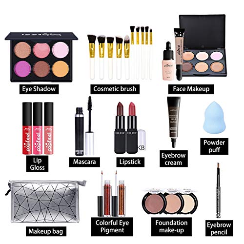 Pure Vie Kit de maquillaje multiusos Paleta de Maquillaje Set Paleta de Sombras de Ojos Juego de Maquillaje Kit de Maquillaje para Mujeres y Niñas Caja de Regalo Cosméticos #082