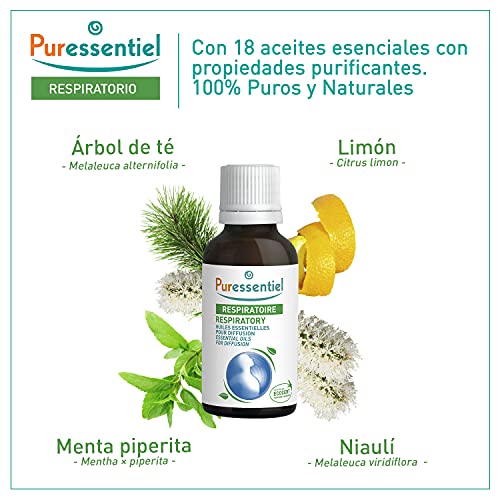 Puressentiel - Respiratorio - Aceites Esenciales para Difusión Resp'OK - 100% puros y naturales - Ayuda a promover el bienestar y a respirar más libremente - 30ml