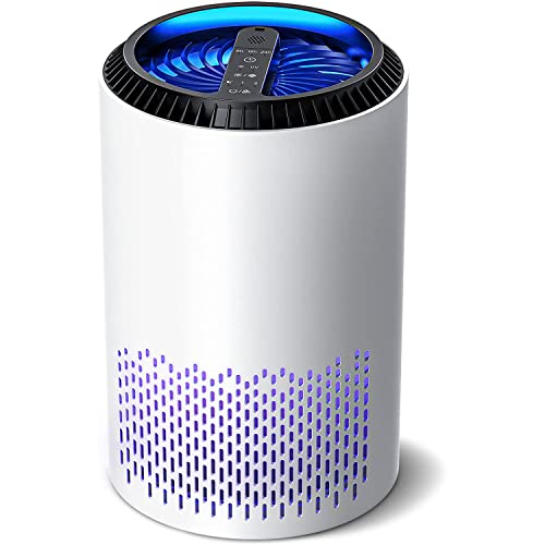 Purificador de Aire con Filtro H13 HEPA, Air Purifier con Efectos Filtración 99,97%, Función Aromaterapia, 22 dB Modo de sueño, Temporizador, 3 Velocidades de Ventilación, UV LED, 20 m², Blanco