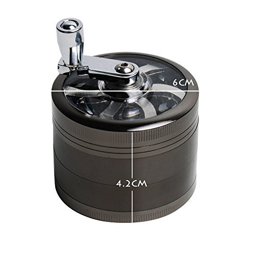 QUMAO Grinder Metálico Molinillo Manual para Hierbas Especias y Tabaco, de 4 Piezas