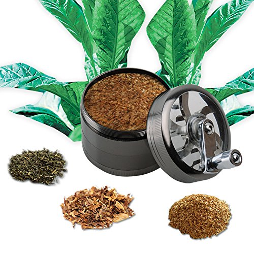 QUMAO Grinder Metálico Molinillo Manual para Hierbas Especias y Tabaco, de 4 Piezas