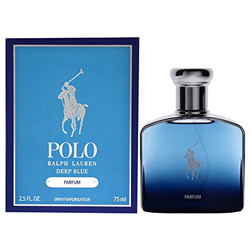 RALPH LAUREN Polo Blue Deep Parfum POUR Homme 75ML Unisex Adulto, Negro, Estándar