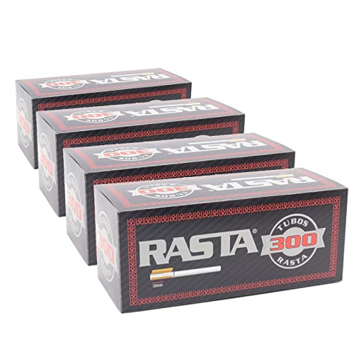 RASTA 1200 Tubos Vacíos con Filtro de 8 mm x 15mm para Tabaco de Liar (4 cajas de 300), fabricado en EU