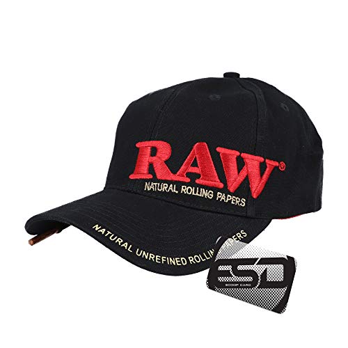 RAW Sombrero negro unisex original promoción curva Bill Gorra ajustable | Sombrero elegante para hombre y mujer