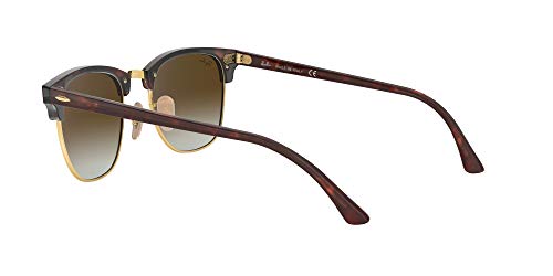 Ray-Ban Clubmaster 990/9J Gafas de Sol, Shiny Red/Havana, 49 para Hombre