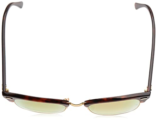 Ray-Ban Clubmaster, Gafas de Sol Unisex, Multicolor (Marco: Rojo Havana ,Vidrio: Azulado 990/7Q), 51 milímetros