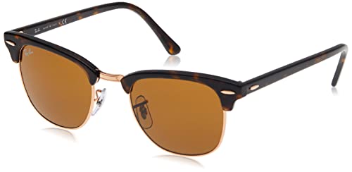 Ray-Ban Clubmaster Lentes Oscuros, Habana, 51 Unisex Adulto