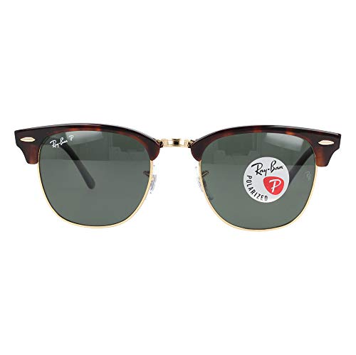 Ray-Ban CLUBMASTER Red Havana Crystal Green polarizado 51mm RB3016 990/58 gafas de sol polarizadas