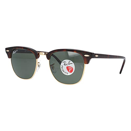 Ray-Ban CLUBMASTER Red Havana Crystal Green polarizado 51mm RB3016 990/58 gafas de sol polarizadas