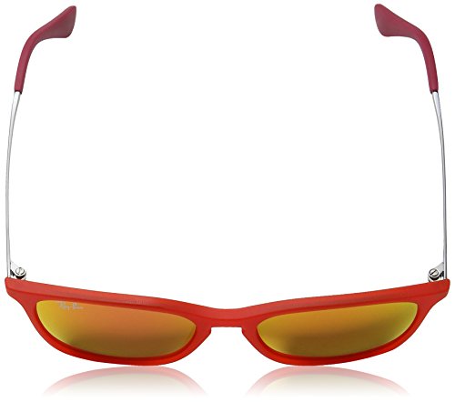 Ray Ban Junior 9052S - Gafas de sol unisex, color naranja (red fluo trasparent rubber), talla 49 mm