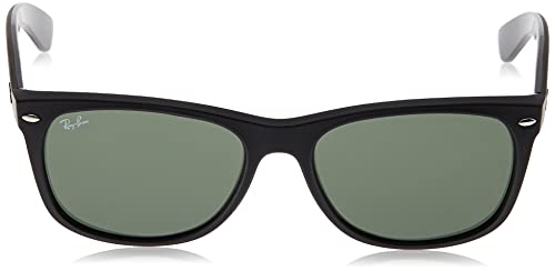 Ray-Ban New Wayfarer Gafas, Parte Superior de Goma Negra sobre Negro Brillante Y Verde, 52 Unisex Adulto