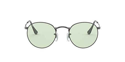 Ray-Ban RB3447 Evolve Round Metal Sunglasses Gafas, Ruthenium/Lught Green, 50/21/145 Unisex Adulto