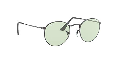 Ray-Ban RB3447 Evolve Round Metal Sunglasses Gafas, Ruthenium/Lught Green, 50/21/145 Unisex Adulto