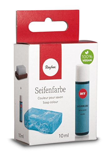 Rayher 34246374 Colorante jabón, color azul azure, 10 ml, sin olor, 100% vegano, Biodegradable, sin sustancias nocivas, En botella dosificadora