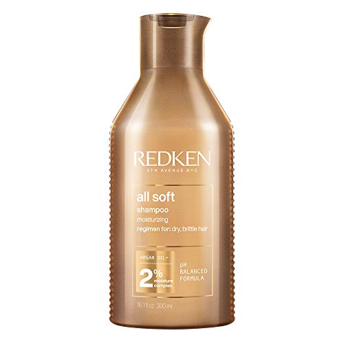 Redken | Champú Hidratante con Aceite de Argán para Cabello Seco y Frágil, All Soft, 300 ml