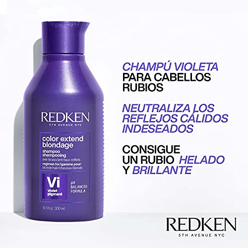 Redken | Champú para el Cuidado del Color para Cabello Rubio, Color Extend Blondage, 300 ml