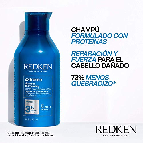 Redken | Champú Reparador con Proteínas para Cabello Dañado, Extreme, Formato 300 ml