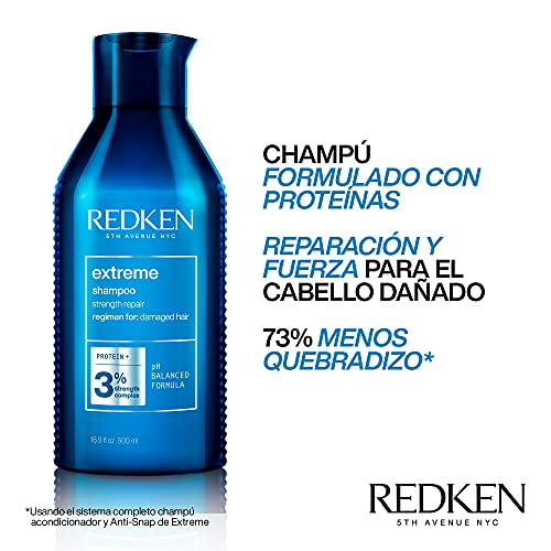 Redken | Champú Reparador con Proteínas para Cabello Dañado, Extreme, Formato 500 ml