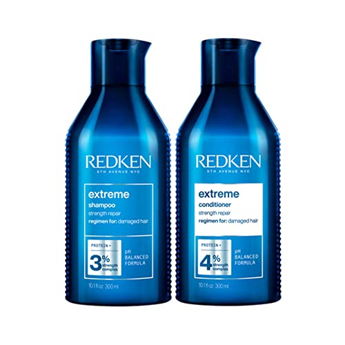 Redken | Pack Champú + Acondicionador, Tratamiento reparador para Cabello Dañado, Extreme, Champú 500 ml + Acondicionador, 500 ml