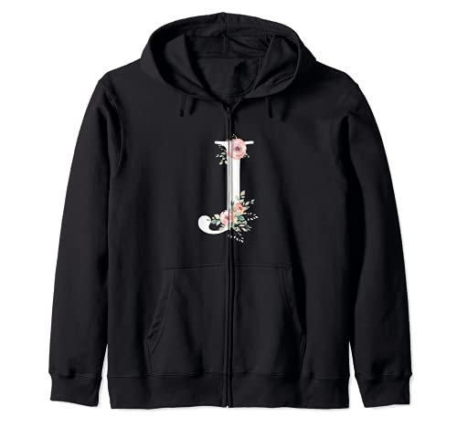 Regalo De Letras Del Abecedario Floral - Nombre Con J Flor Sudadera con Capucha