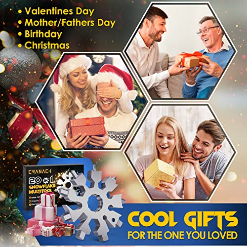 Regalos Originales para Hombre Herramienta Multiusos - Regalos Navidad Originales Multiherramienta Copo de Nieve 20 en 1, Amigo Invisible Regalos Utiles, Regalos San Valentin - Dia Del Padre Regalos