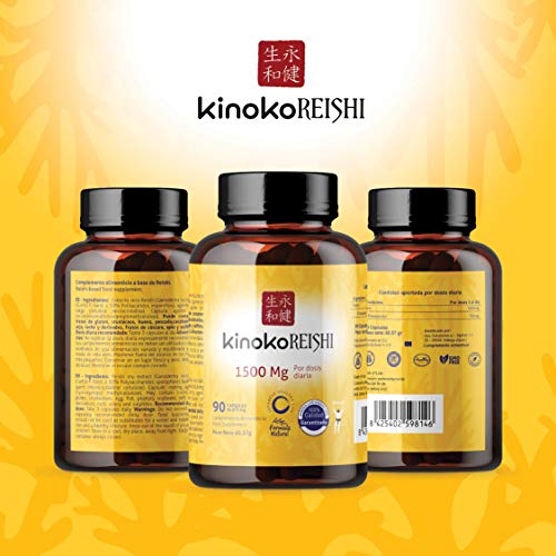 Reishi Puro 1500mg | 90 cápsulas | 50% de Polisacáridos Betaglucanos Bioactivos β-(1,3) β-(1,6) | Ganoderma Lucidum | Kinoko Reishi | Para reforzar tus Defensas y Sistema Inmune.