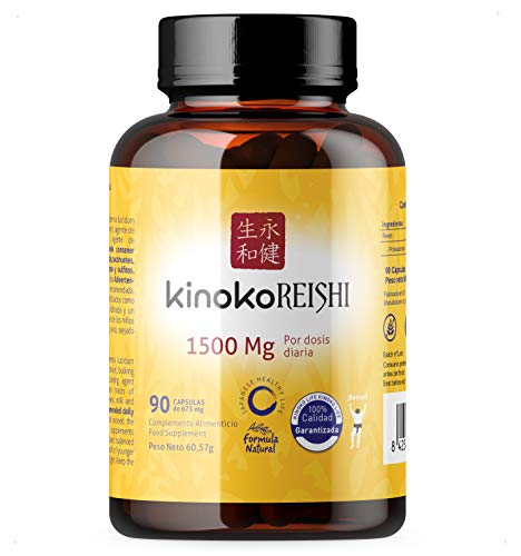 Reishi Puro 1500mg | 90 cápsulas | 50% de Polisacáridos Betaglucanos Bioactivos β-(1,3) β-(1,6) | Ganoderma Lucidum | Kinoko Reishi | Para reforzar tus Defensas y Sistema Inmune.