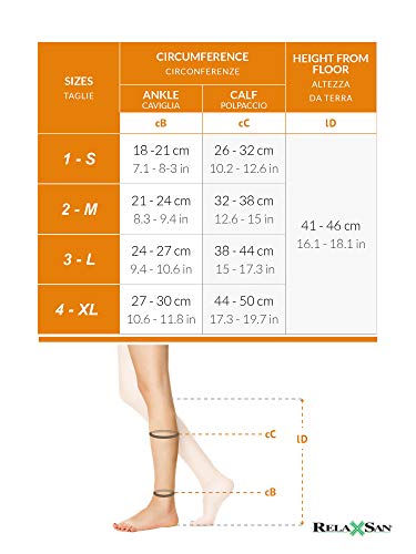 Relaxsan Antitrombosis M1350A (2 Pares - Blanco, M) medias cortas punta abierta antiembólicas K2 para reposo compresión graduada 25-32 mmHg