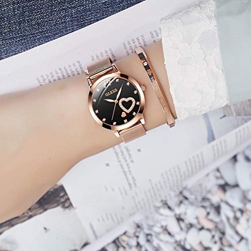 Reloj de Mujer Acero Inoxidable Impermeable Analogico Cuarzo Reloj Regalo Cumpleaños Mujer