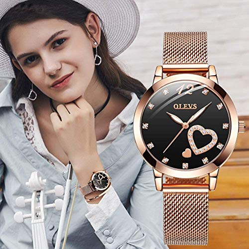 Reloj de Mujer Acero Inoxidable Impermeable Analogico Cuarzo Reloj Regalo Cumpleaños Mujer