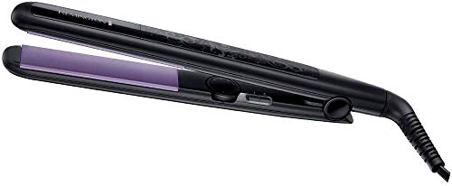 Remington Colour Protect S6300 - Plancha de Pelo, Cerámica, Placas Flotantes Extra Largas, 30 Ajustes, Negro y Morado