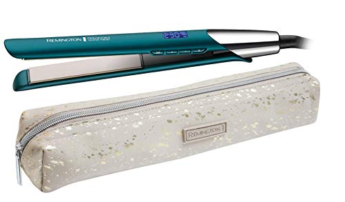 Remington Plancha de Pelo Advanced Coconut Therapy - Cerámica, Digital, Resultados Profesionales, Placas Flotantes, Azul - S8648