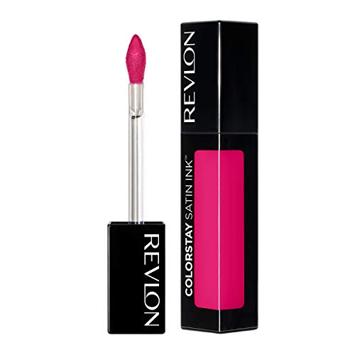 Revlon Lápiz labial líquido de tinta satinada ColorStay, colores de labios ricos de larga duración, formulado con aceite de semilla de grosella negra, 012.