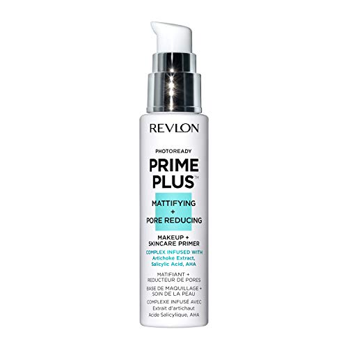 Revlon Primer Plus Maquillaje y Cuidado de la Piel, Matificante y Reducción de Poros con Ácido Salicílico y AHA, 30 ml