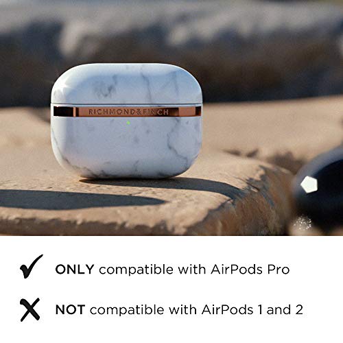 RICHMOND & FINCH Funda para Airpods Pro, Mármol Blanco Funda, Compatible con Cargador Inalámbrico Bluetooth, Prueba de Golpes, Resistente A Rayas, Funda Airpod para Auriculares Inalámbricos