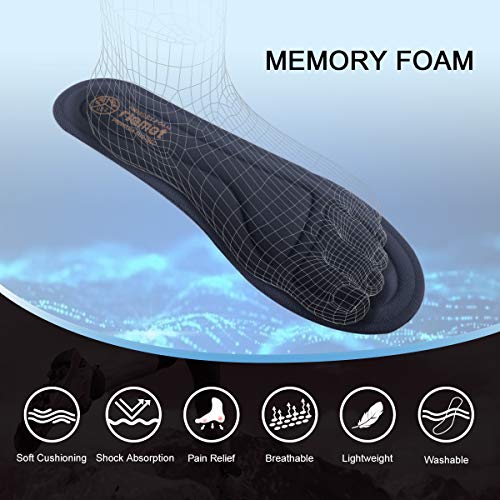 riemot Plantillas Memory Foam para Zapatos de Hombre y Mujer, Plantillas para Zapatillas Botas, Cómodas y Amortiguación para Trabajo, Deportes, Caminar, Senderismo Azul Armada EU 38