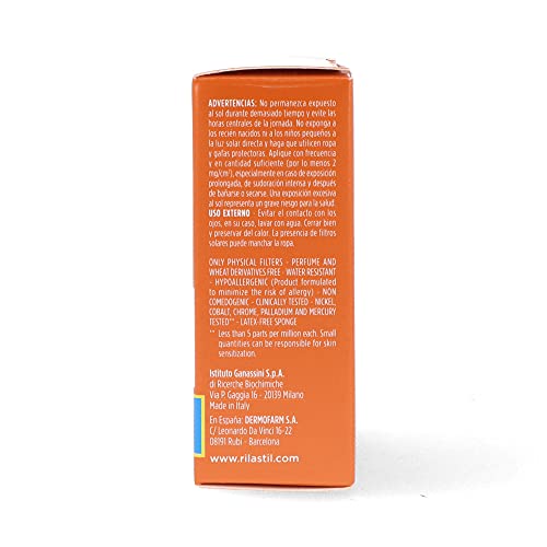 Rilastil Sun System - Base Compacta con Spf 50+, Corrige Imperfecciones y Unifica el Tono, Resistente al Agua - Tono Bronze, 10 Gramos