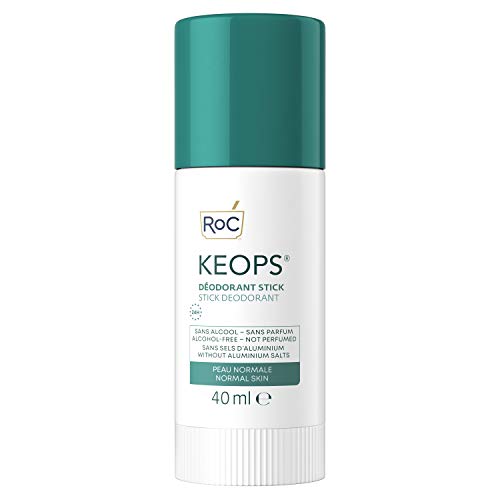 RoC - KEOPS Desodorante en Barra - Eficacia 24 horas - Libre de Alcohol, Fragancia y Sales de Aluminio - 40 ml