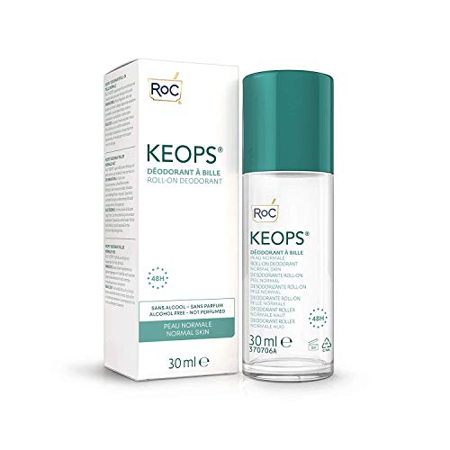 RoC - KEOPS Desodorante Roll-on Piel Normal - Antitranspirante - Eficacia 24 Horas - Sin Alcohol y Sin Fragancia - 30 ml