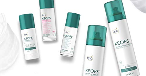 RoC - KEOPS Desodorante Roll-on Piel Normal - Antitranspirante - Eficacia 24 Horas - Sin Alcohol y Sin Fragancia - 30 ml