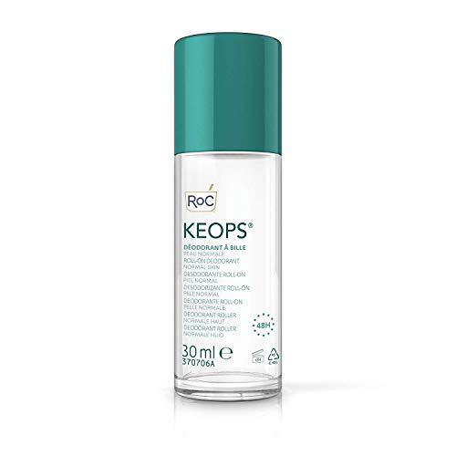 RoC - KEOPS Desodorante Roll-on Piel Normal - Antitranspirante - Eficacia 24 Horas - Sin Alcohol y Sin Fragancia - 30 ml