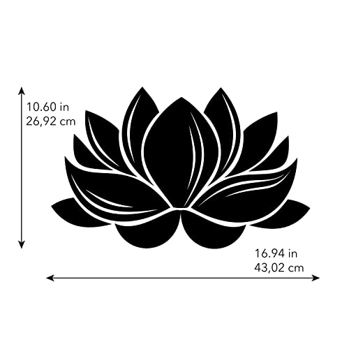 RoomMates RMK5138GM Black Line Art Lotus Peel and Stick - Vinilo decorativo para pared, diseño de loto