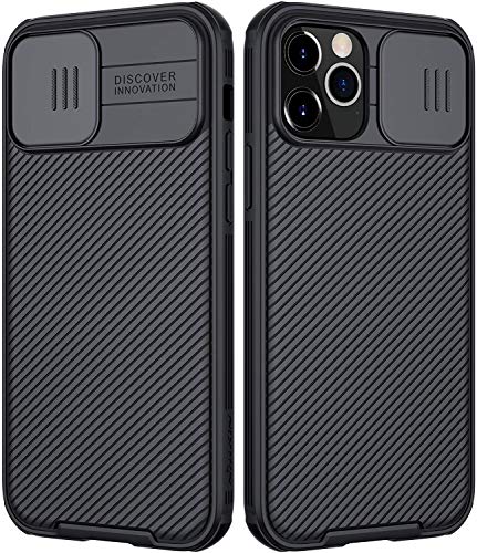 RosyHeart Funda Compatible con iPhone 12 Pro MAX (6.7"), Protección de Cámara Carcasa Compatible con iPhone 12 Pro MAX, Cubierta Deslizante Cámara Delgado Ligera Rígida PC Anti-Golpes Caso-Negro