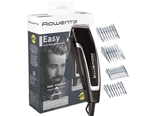 Rowenta Driver TN1603 - Cortapelos con cable con cuchillas de acero inoxidable y 20 longitudes de corte de alto rendimiento con peine fijo, incluye cepillo y aceite, 4 peines fijos, con cable