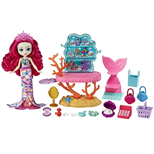 Royal Enchantimals Ocean Kingdom Milagra Mermaid en la joyería Muñeca con set de juego, mascota y accesorios de juguete (Mattel HCF71)