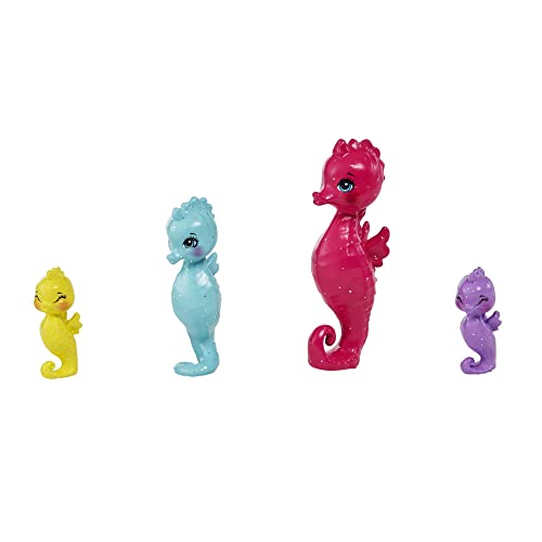 Royal Enchantimals Ocean Kingdom Muñeca Sedda Sea Horse con familia de mascotas caballitos de mar de juguete (Mattel HCF73)