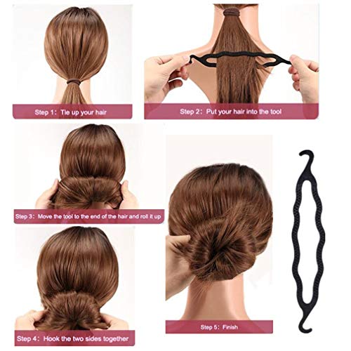 RuiChy Conjunto de trenzado de peinado de moda Topsy Herramientas de diseño de cabello Kit de modelado de cabello Peluquería Espiral mágica Trenza de cabello Accesorios de bricolaje